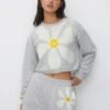 PULL & BEAR Cropped SmileyFelpaGrey Donna Felpe PUC21J10V-C11
