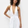 PULL & BEAR Short Tie Dye Halter- Vestito Estivo - White