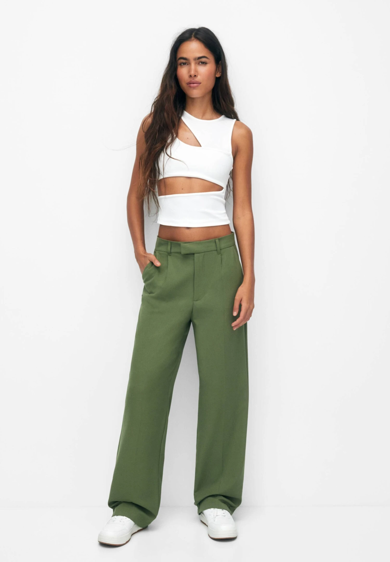 PULL & BEAR Darted SmartPantaloniGreen Donna Pantaloni PUC21A0SV-M11 4 PULL & BEAR Darted SmartPantaloniGreen Donna Pantaloni PUC21A0SV-M11 - immagine 2