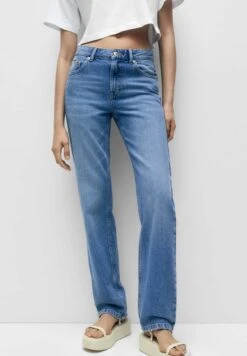 PULL & BEAR Mid Waist FadedJeans A SigarettaBlue Denim Donna Jeans PUC21N0KX-K12