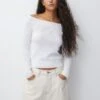 PULL & BEAR Boatneck MaglioneWhite Donna Maglieria PUC21I0P0-B11 -Pull & Bear 41d42e38b9fd4c22b5f97f6fc0d1bfd7