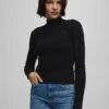 PULL & BEAR Basic Mock NeckWith SlitsMaglietta A Manica LungaBlack Donna T-shirt E Top PUC21I0L1-Q11 1 PULL & BEAR Basic Mock NeckWith SlitsMaglietta A Manica LungaBlack Donna T-shirt E Top PUC21I0L1-Q11 -Pull & Bear 4318b8b1e1c94544a23aae6021c3add2