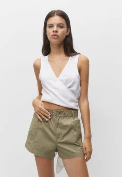 PULL & BEAR PaperbagBermudaShortsKhaki Donna Shorts PUC21S0EF-N11