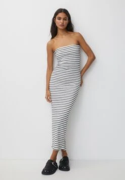 PULL & BEAR Strapless- Vestito Lungo - White