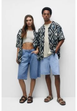 PULL & BEAR Printed Short Sleeve - Camicia - Black