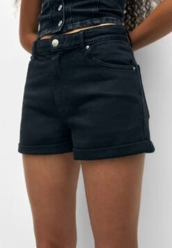 PULL & BEAR High-Waist MomShorts Di JeansBlack Donna Shorts PUC21S0D1-Q11 -Pull & Bear 4859acf79a0f468cb496c691eae491ec
