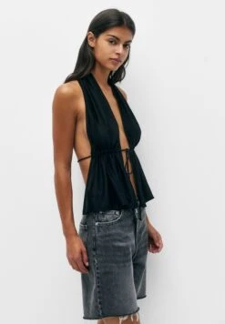 PULL & BEAR Open BackTopMetallic Black Donna Camicie E Bluse PUC21E0YY-Q11 -Pull & Bear 48ff725b314e446a83c7acdc55873082