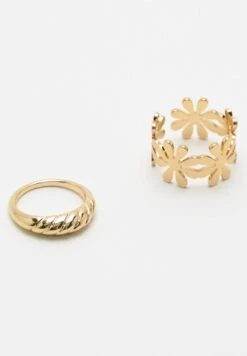 PULL & BEAR Pack Of 4 Enamelled With Flower DetailsAnelloPink Donna Gioielli PUC51L0F6-J11 -Pull & Bear 49887bf08a31472d9d5f83d6dc200277