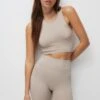 PULL & BEAR Seamless Tank SetLeggingsMottled Ochre Donna T-shirt E Top PUC21D2IW-O11