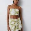 PULL & BEAR Printed Bandeau - Top - Light Green -Pull & Bear 4d9d294e16484447b18791f586c2b538