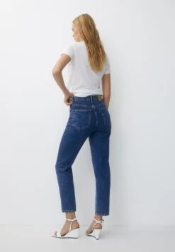 PULL & BEAR MomJeans Tapered FitDark Blue Denim Donna Jeans PUC21N0J6-K12 -Pull & Bear 4de77112eab24389897ce2444a9e8441