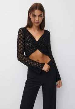 PULL & BEAR Front Knot-OpenMaglioneBlack Donna Maglieria PUC21I0OJ-Q11