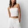 PULL & BEAR BandeauCorset TopWhite Donna T-shirt E Top PUC21D2H6-A11