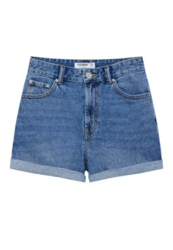 PULL & BEAR High-Waist Mom - Shorts Di Jeans - Blue Denim -Pull & Bear 526714687f8c4e16b3a9f1b4cd5fec65