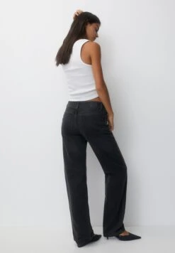 PULL & BEAR Mid Waist- Jeans A Sigaretta - Black -Pull & Bear 542be4b8affc472982c946a30428e316