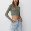 PULL & BEAR Cropped - Maglione - Khaki