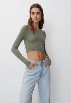 PULL & BEAR Cropped - Maglione - Khaki
