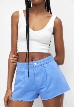 PULL & BEAR Darted- Shorts Di Jeans - Blue -Pull & Bear 54e5a4361e5a4d07b65d8d3fb01618d5