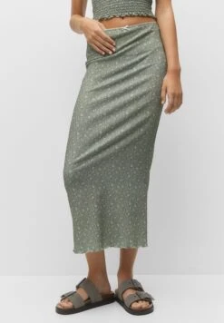 PULL & BEAR Floral-Midi - Gonna A Tubino - Green