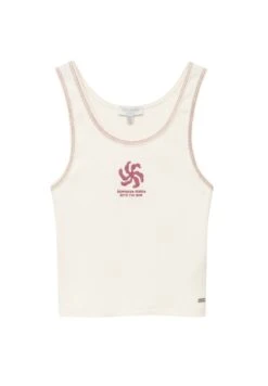 PULL & BEAR Front EmbroideryTankTopBeige Donna T-shirt E Top PUC21D2HF-B11 12 PULL & BEAR Front EmbroideryTankTopBeige Donna T-shirt E Top PUC21D2HF-B11 -Pull & Bear 56b74a87e0e840c6b3a5f7c615f4df11