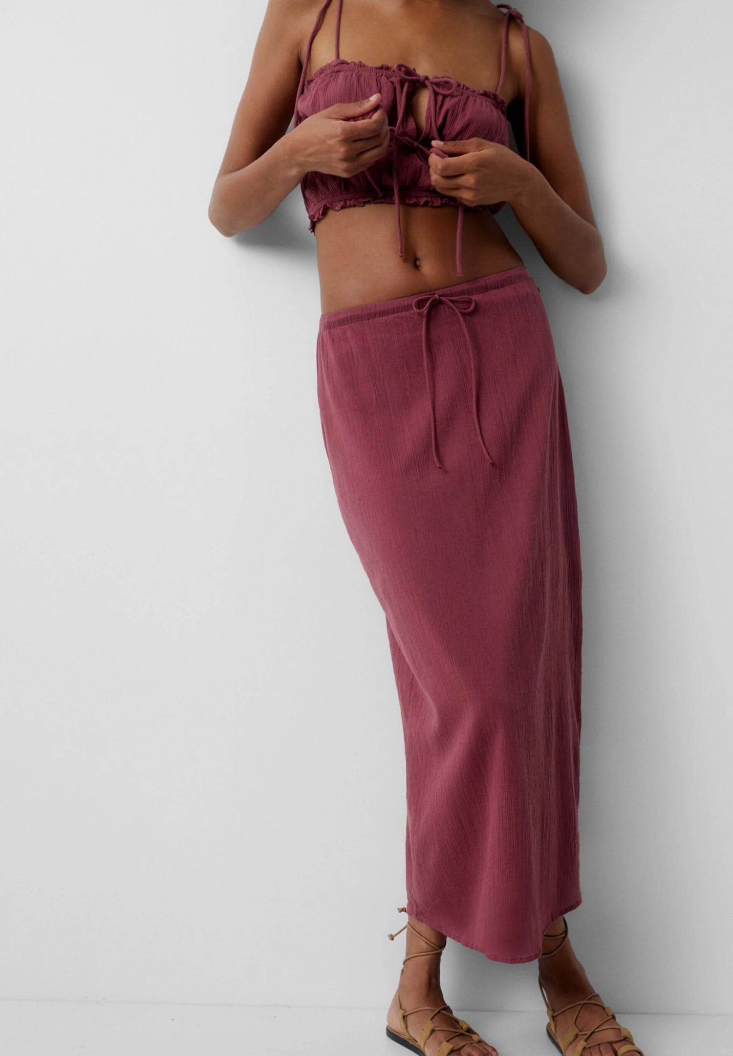 PULL & BEAR Bambula Rustic Gonna LungaDark Red Donna Gonne PUC21B0K7-G11 3 PULL & BEAR Bambula Rustic Gonna LungaDark Red Donna Gonne PUC21B0K7-G11