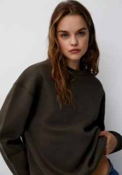 PULL & BEAR Round NeckFelpaDark Green Donna Felpe PUC21J114-M11 -Pull & Bear 5702af0ce4af4f34b218bf85e19ef9aa