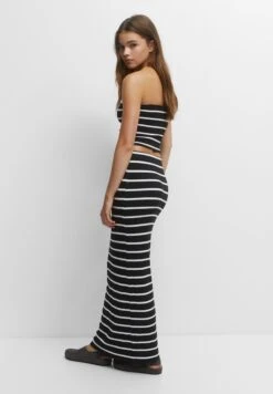 PULL & BEAR Long StripedGonna LungaBlack Donna Gonne PUC21B0K9-Q11 -Pull & Bear 585fbc9e48974dbfbd961382f1269c55