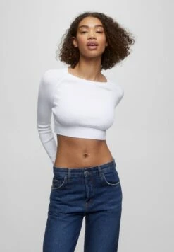 PULL & BEAR Cropped MaglioneWhite Donna Maglieria PUC21I0MU-A11