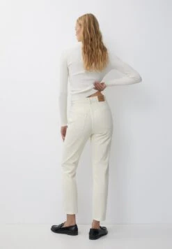 PULL & BEAR Mom - Jeans Tapered Fit - Mottled Beige -Pull & Bear 5f40ffa9b9ba4cffab6154283474c9b2