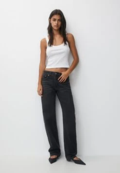 PULL & BEAR Mid Waist- Jeans A Sigaretta - Black -Pull & Bear 602de507366f4a7db63cb92d4bbddadd