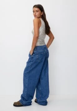 PULL & BEAR Sequinned CamicettaSilver-Coloured Donna T-shirt E Top PUC21E12J-D11 -Pull & Bear 605fafec05324db5a29caed8ae8ae162