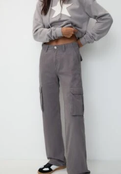 PULL & BEAR BasicPantaloni CargoDark Grey Donna Pantaloni PUC21A0UZ-C11