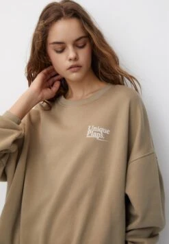 PULL & BEAR With Contrast SloganFelpaBeige Donna Felpe PUC21J11V-B11 -Pull & Bear 61bc11af9ff943ea903345173cd5f390