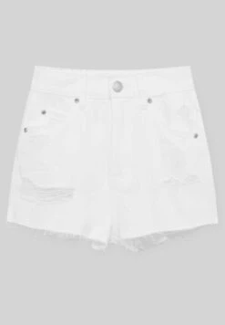 PULL & BEAR Mom-Fit - Shorts Di Jeans - White -Pull & Bear 6296b4c6835d4fd087b25cb257fee7eb