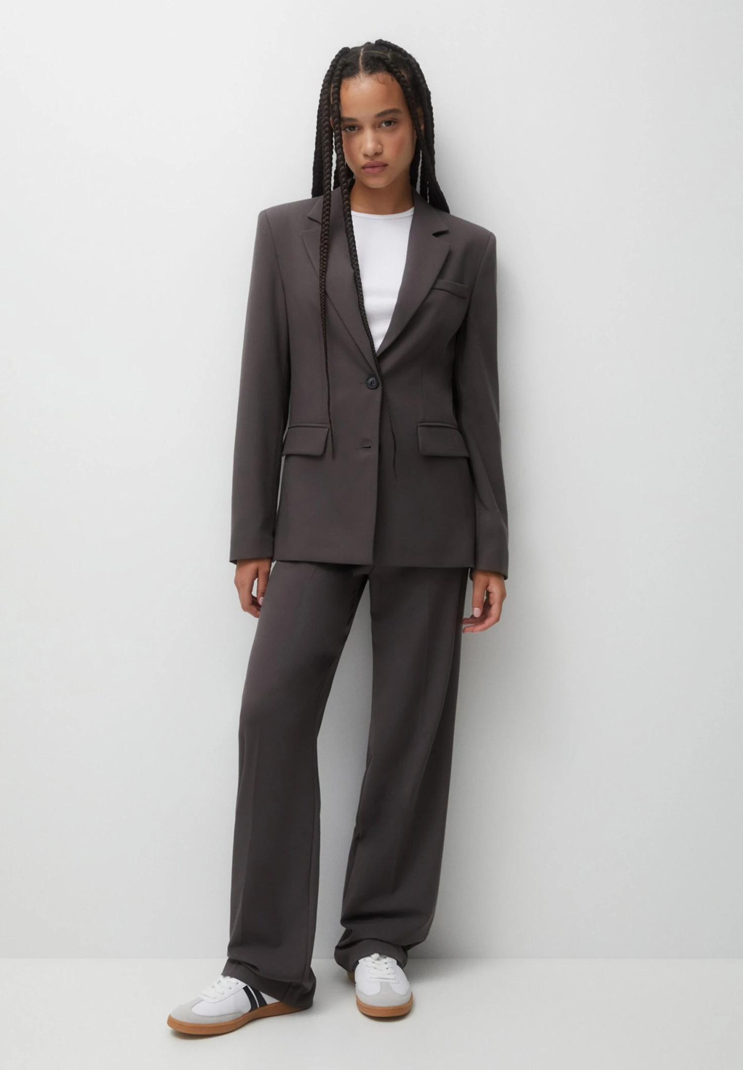 PULL & BEAR Double Breasted With Flap PocketsBlazerDark Grey Donna Giacche E Blazer PUC21G0IK-C11 4 PULL & BEAR Double Breasted With Flap PocketsBlazerDark Grey Donna Giacche E Blazer PUC21G0IK-C11 - immagine 2