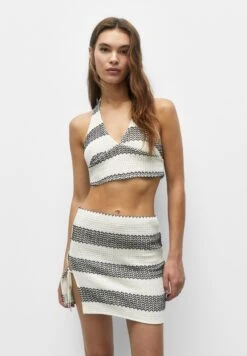 PULL & BEAR Crochet-CropTopBeige Donna Camicie E Bluse PUC21E10Z-B11