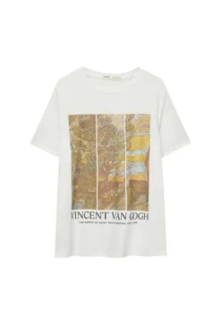 PULL & BEAR Vincent Van Gogh - T-Shirt Con Stampa - White -Pull & Bear 6474fba097dc426f95075e48fe54b34c