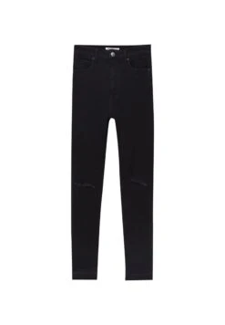 PULL & BEAR Super High Waisted - Jeans Skinny Fit - Black -Pull & Bear 661404e8e12e49b3bda14d6dd1c2f937