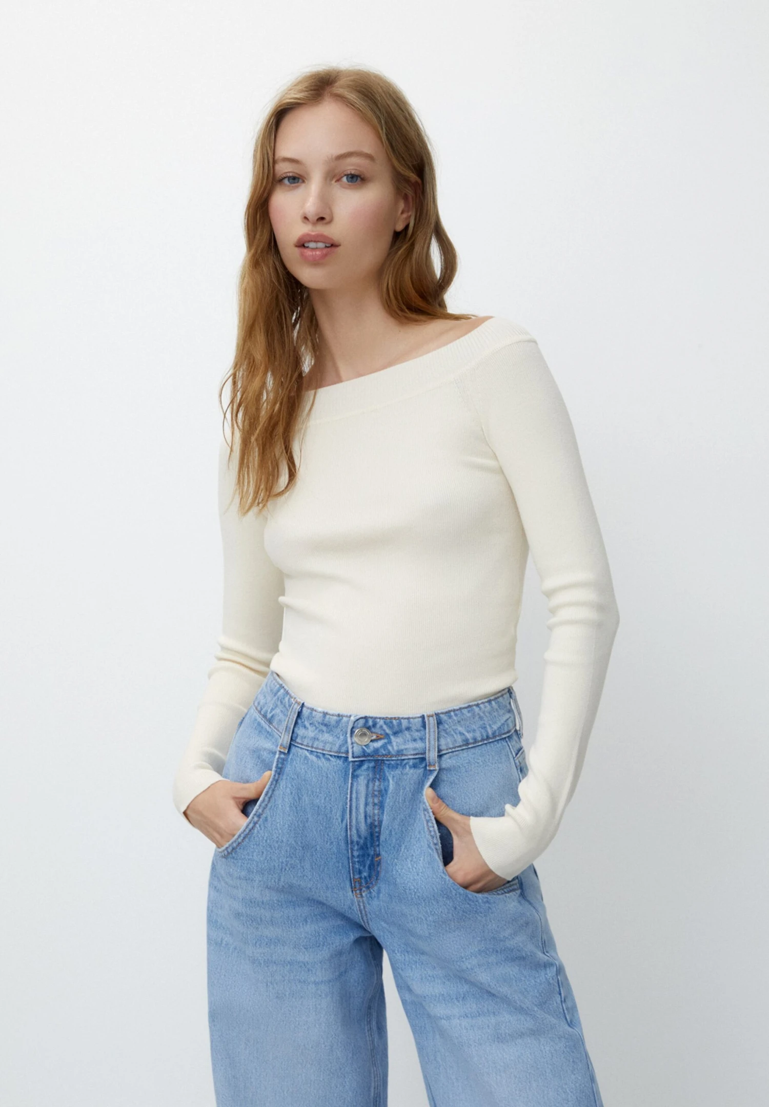 PULL & BEAR Boat NeckMaglioneBeige Donna Maglieria PUC21I0ON-B11 3 PULL & BEAR Boat NeckMaglioneBeige Donna Maglieria PUC21I0ON-B11