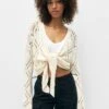 PULL & BEAR Open Knotted CardiganSand Donna Maglieria PUC21I0OD-B11