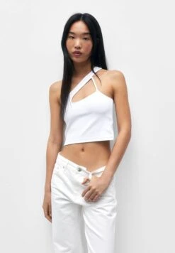 PULL & BEAR Asymmetric TopWhite Donna T-shirt E Top PUC21D2DR-A11