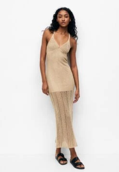 PULL & BEAR Crochet Vestito LungoCamel Donna Vestiti PUC21C129-B11