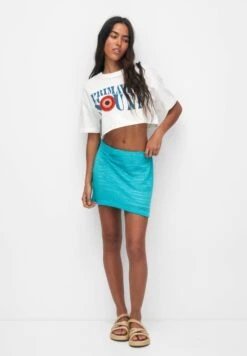 PULL & BEAR Short Shiny - Gonna A Campana - Turquoise -Pull & Bear 6a7db6db7f6749a295173ad98305073f