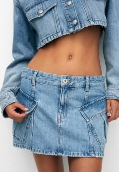PULL & BEAR With PocketsGonna A CampanaStone Blue Denim Donna Gonne PUC21B0JV-K11 -Pull & Bear 6b06e5d3ccae4e8a89cb38f460b90194