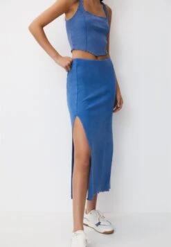 PULL & BEAR Faded Midi- Gonna A Tubino - Blue