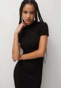 PULL & BEAR High Neck Basic - Vestito Lungo - Black -Pull & Bear 6e35c4c61ee54fb7bf6acc098d712fd3