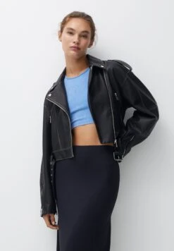 PULL & BEAR Biker Giacca In SimilpelleBlack Donna Giacche E Blazer PUC21G0IA-Q11