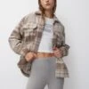 PULL & BEAR CheckGiacca Da Mezza StagioneSand Donna Giacche E Blazer PUC21G0IN-B11 -Pull & Bear 735d93a54dbc4d3b9d813a948d0a734b