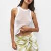 PULL & BEAR Printed With Gathered Detail- Minigonna - Light Green