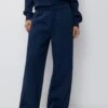 PULL & BEAR Wide LegPantaloni SportiviDark Blue Donna Pantaloni PUC21A0V2-K11